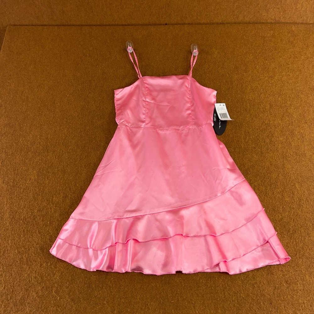 Ava & Yelly Girls Size 12 Pink Satin Sleeveless Baby Doll Dress NWT *Flaw